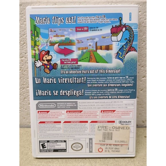 Nintendo Wii Super Paper Mario Game Complete With Manual Selects Edition Disc - Picture 2 of 5